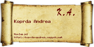 Koprda Andrea névjegykártya